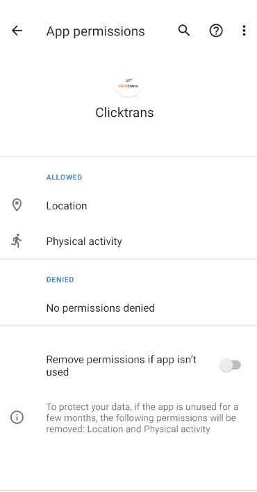 aplicação Clicktrans no Android